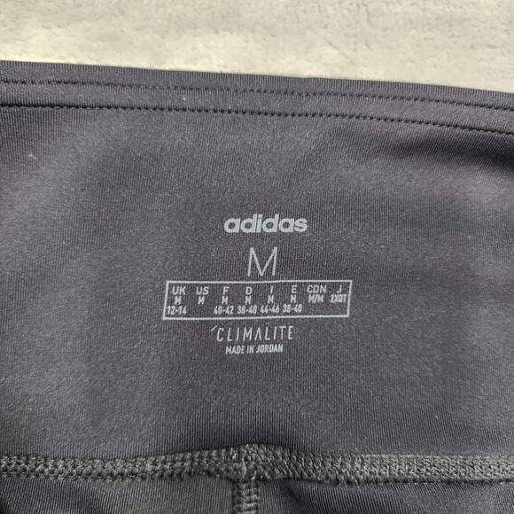 Adidas Leggings Womens M Black Three Stripe Climalite Ankle Yoga Gym Running - Picture 5 of 13